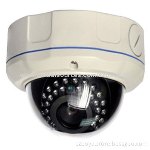 720P 1.0MP Vandal-proof Dome IP Camera with 30m IR, 2.8-12mm Varifocus Lens, Waterproof